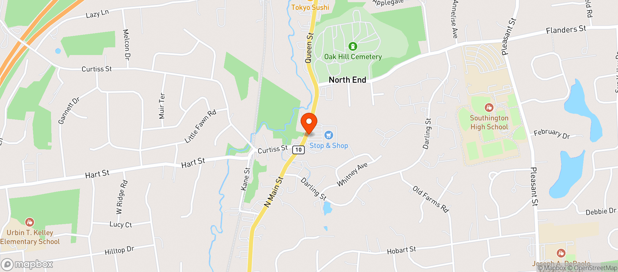 Map showing Stop & Shop - 0684 - Southington