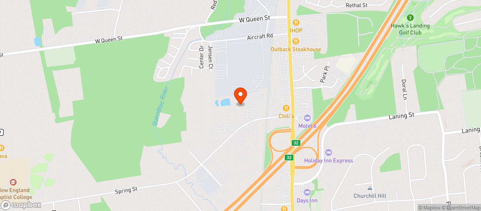 Map showing BJ's #203 Southington