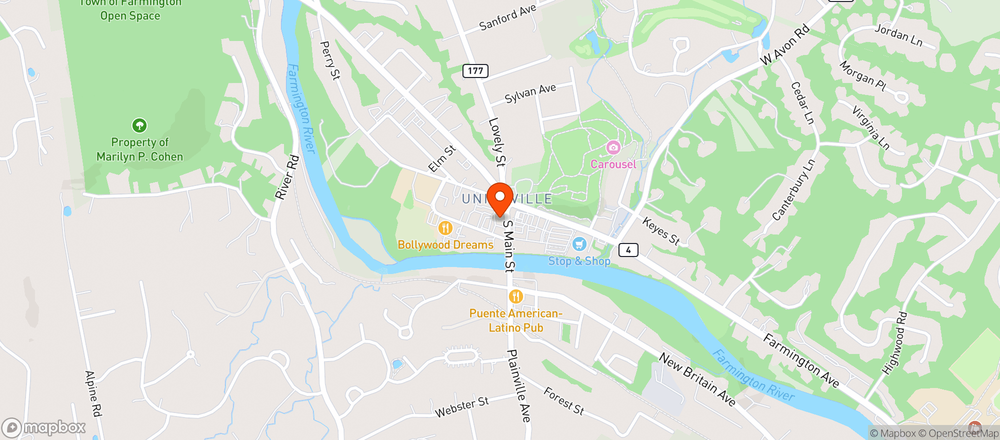 Map showing Bottle Shop of Unionville