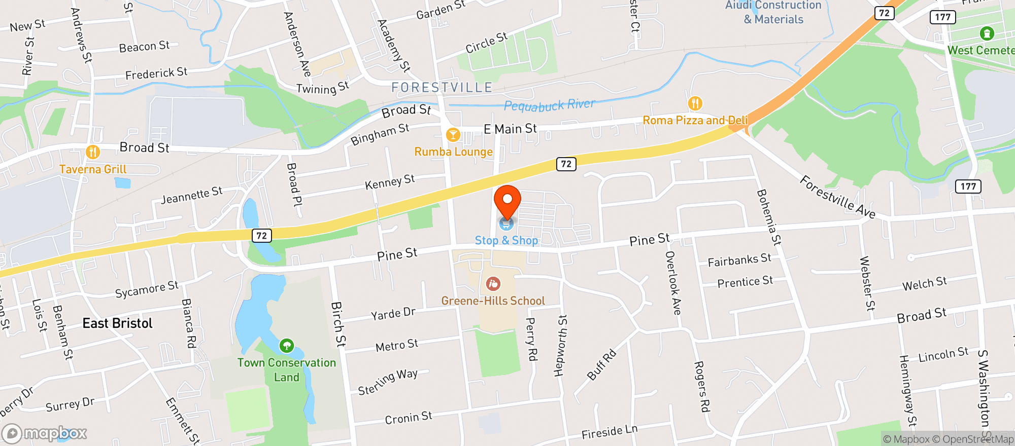 Map showing Stop & Shop - 0642 - Bristol