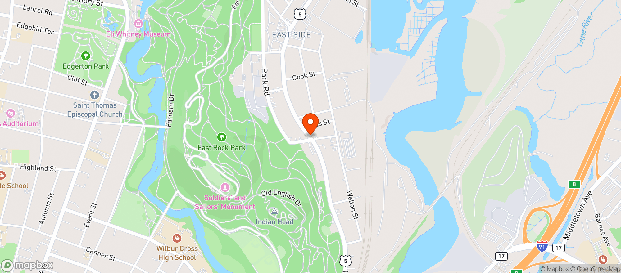 Map showing Sunnys Wine & Spirits