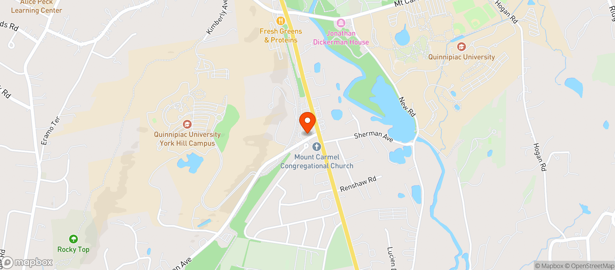 Map showing Amity Wine & Spirit Hamden