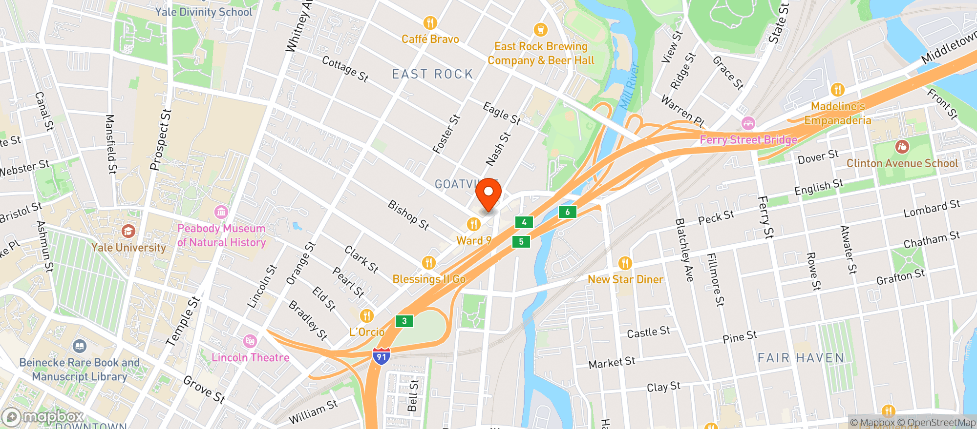 Map showing Bottles