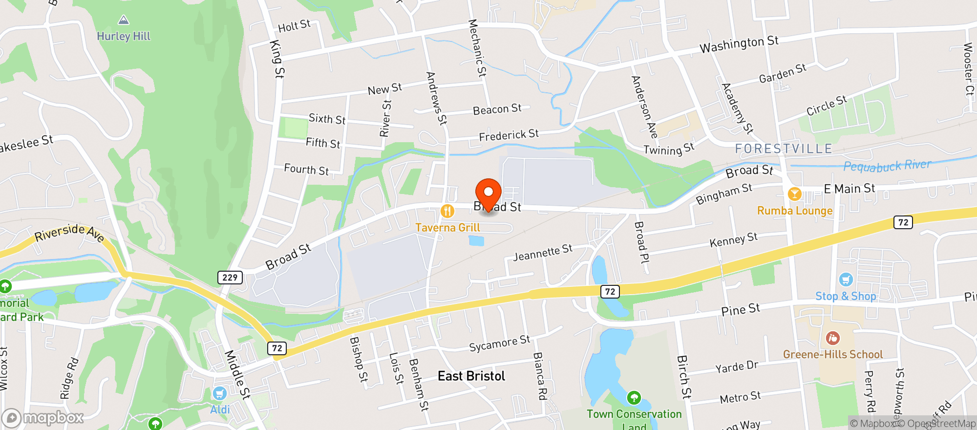 Map showing Broad Street Package