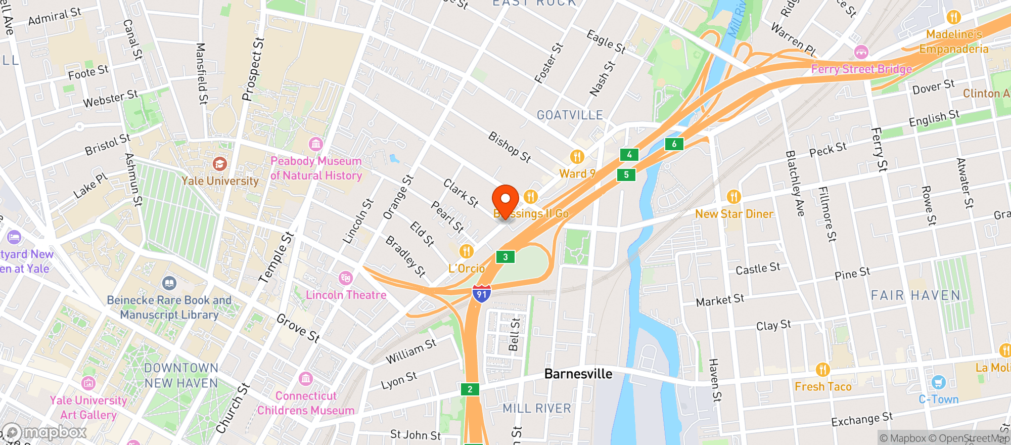Map showing Christopher Martins Restaurant