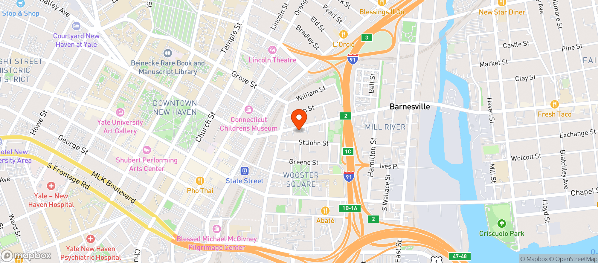 Map showing Hollywood Package
