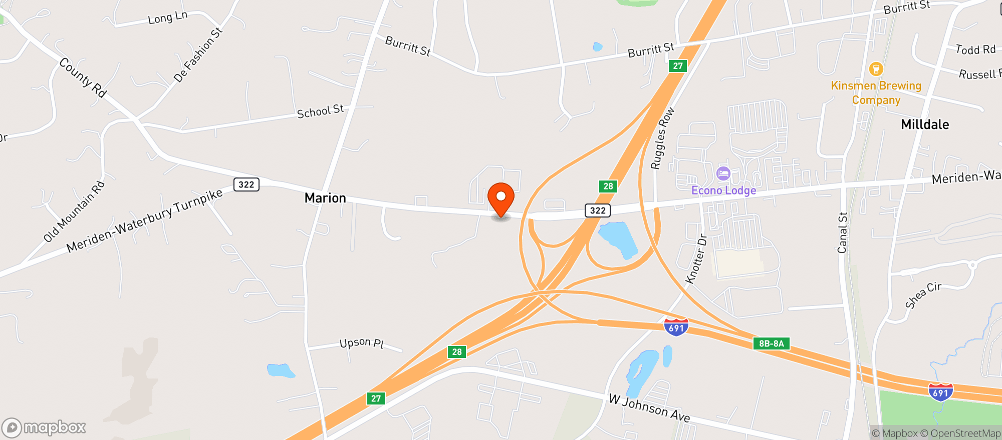 Map showing Harvest Liquor Shoppe