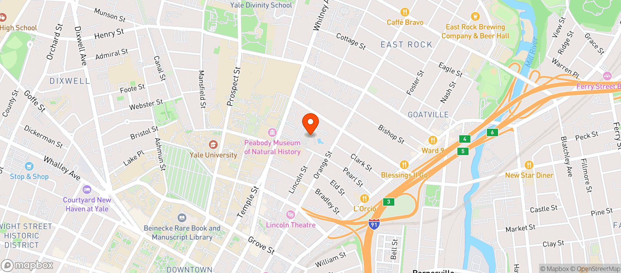 Map showing New Haven Lawn Club