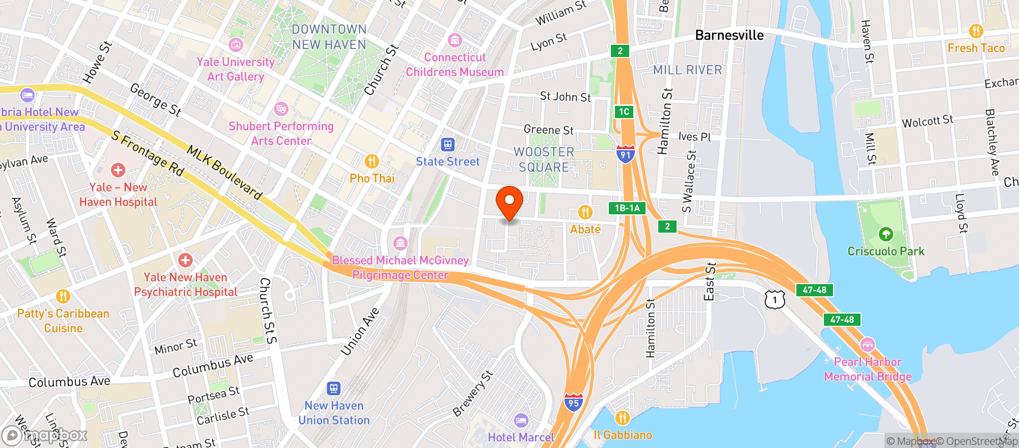 Map showing La Bella Vita Wines & Liquors