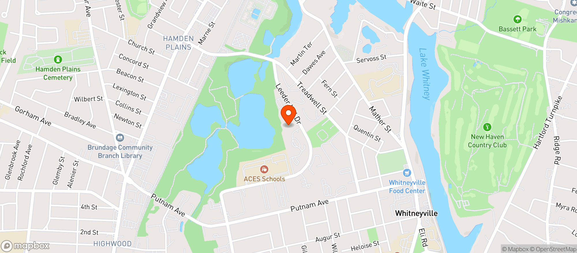 Map showing Whitney Center