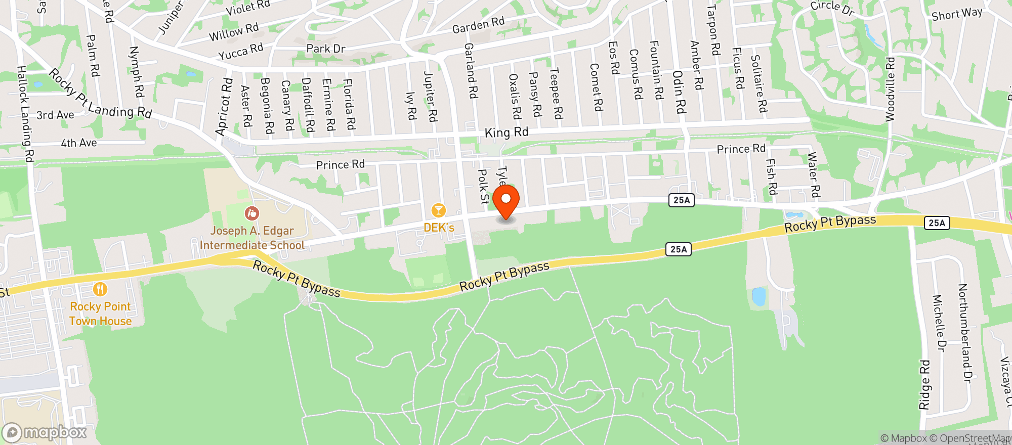 Map showing Thirfty Beverage Rocky Point