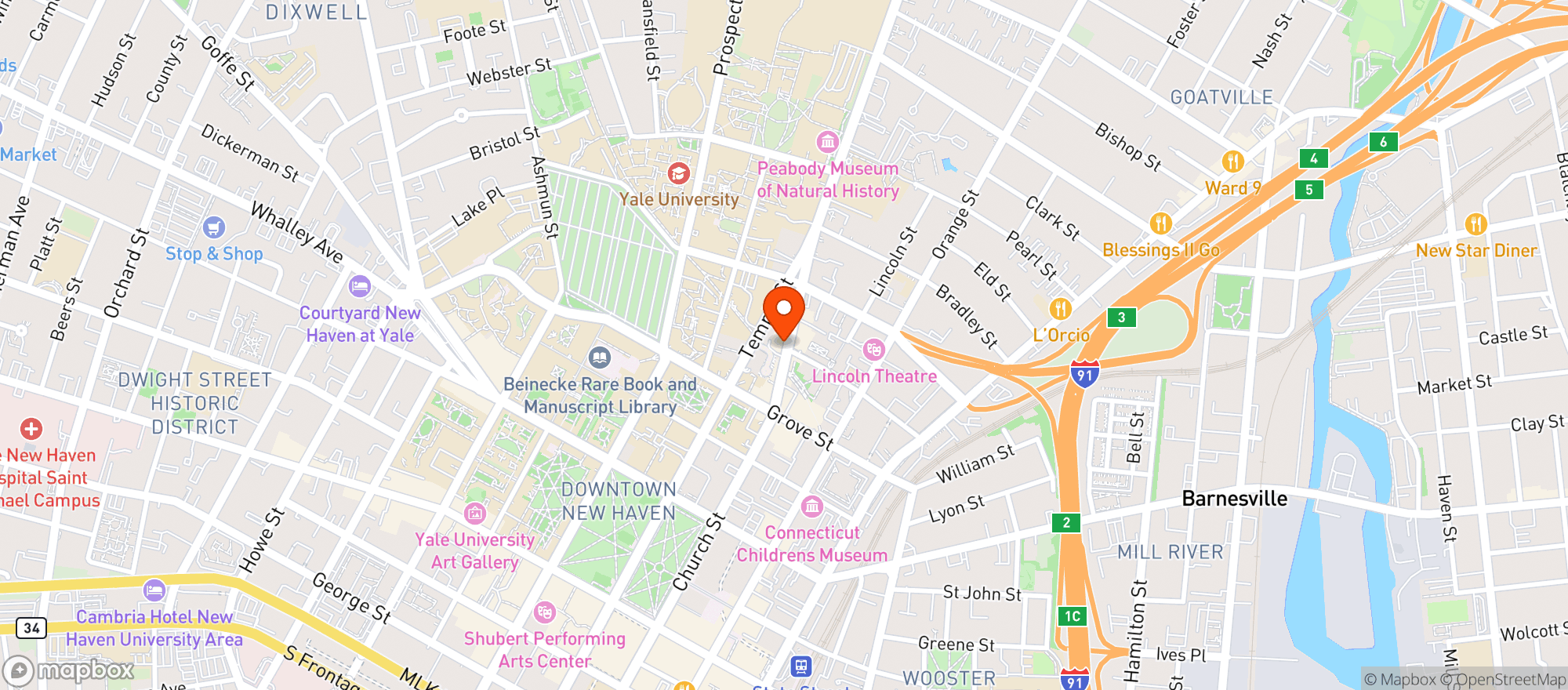 Map showing Habesha Ethiopian Restaurant