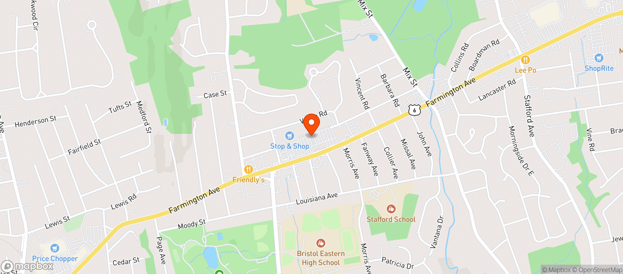 Map showing Stop & Shop - 0628 - Bristol