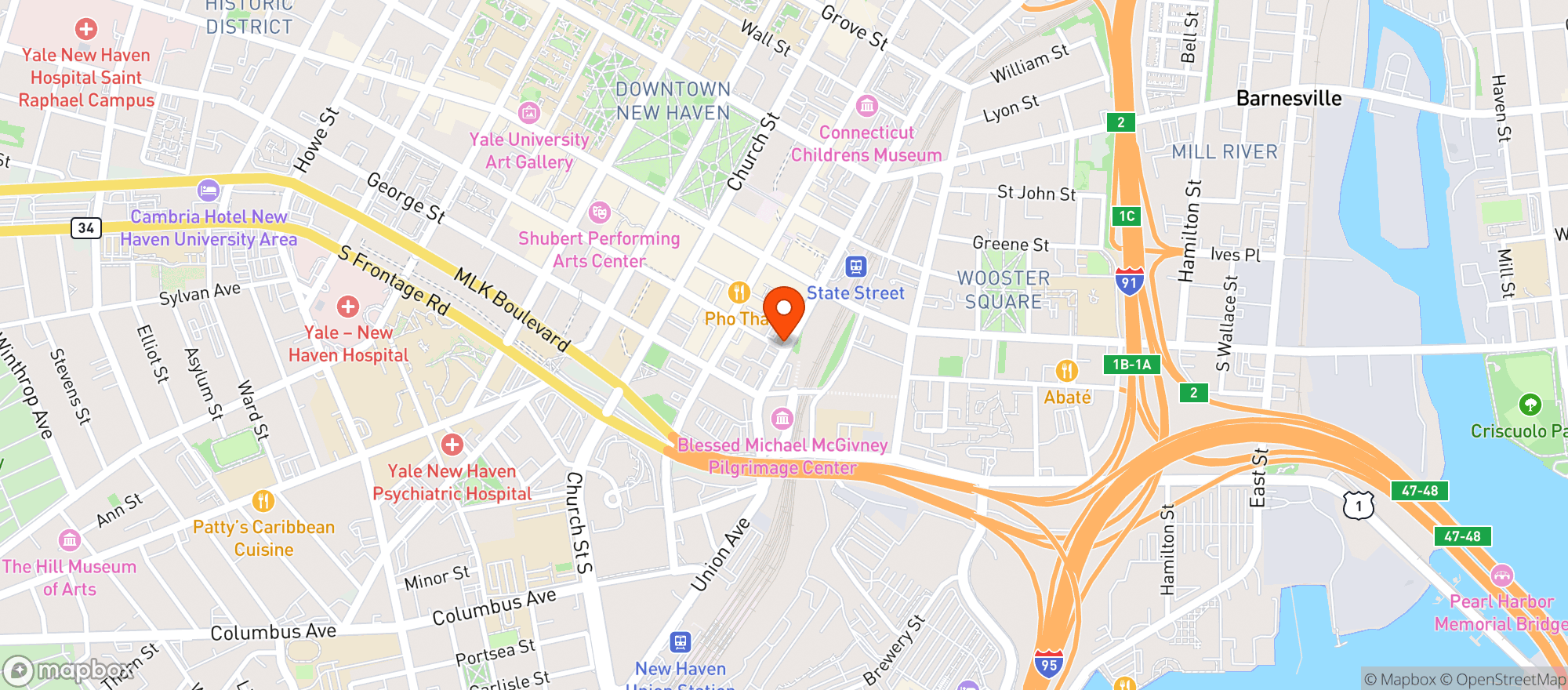 Map showing Cafe 9