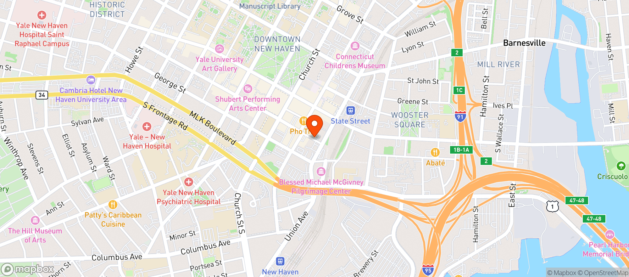 Map showing The Bar At Firehouse 12