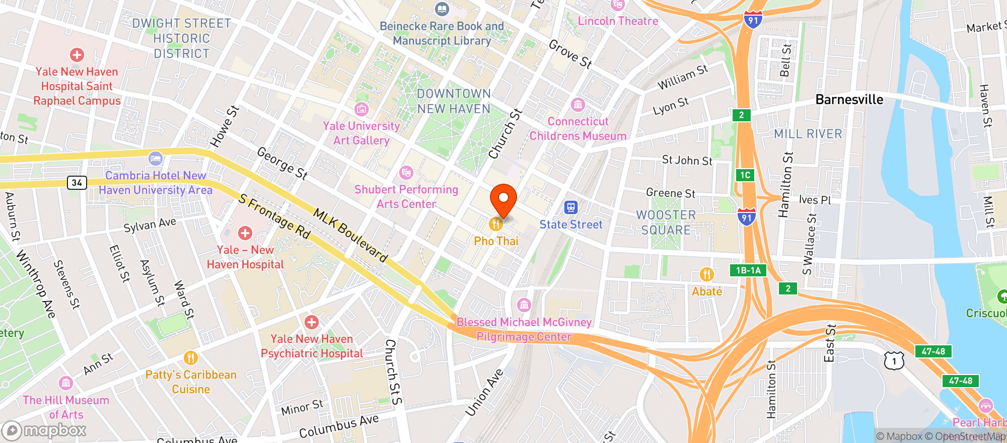 Map showing Vinas Wine & Tapas