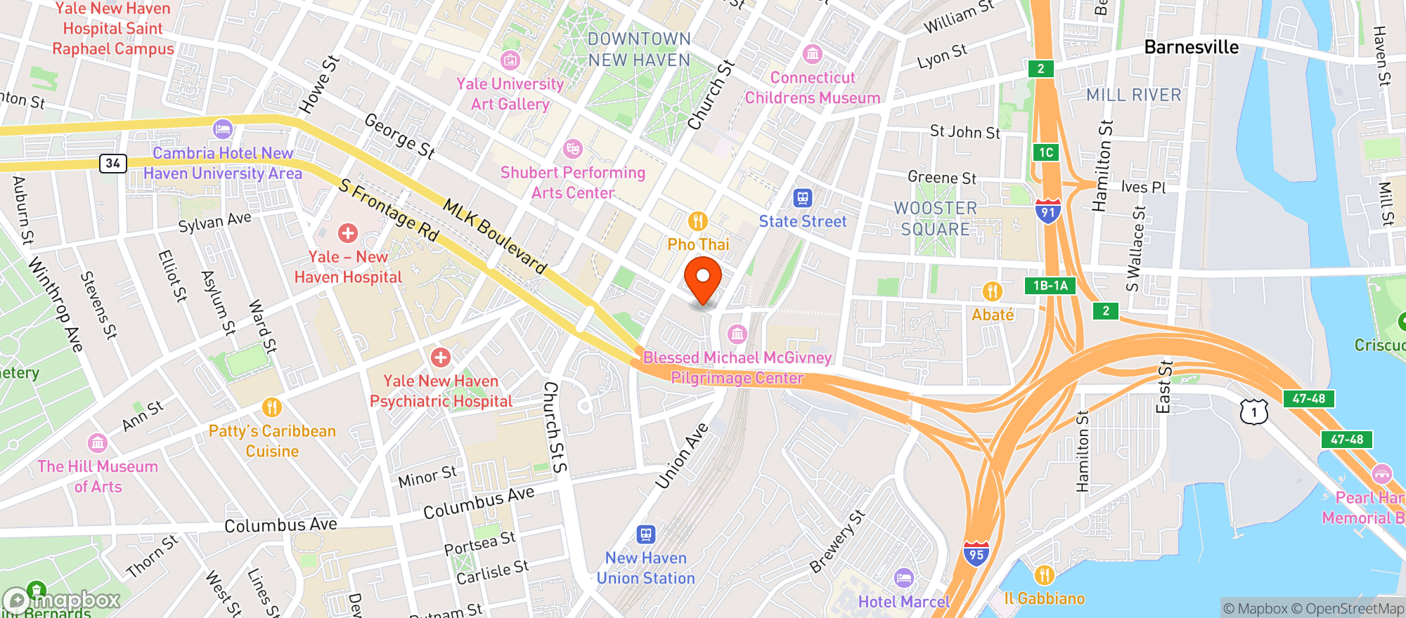 Map showing Melting Pot Restaurant