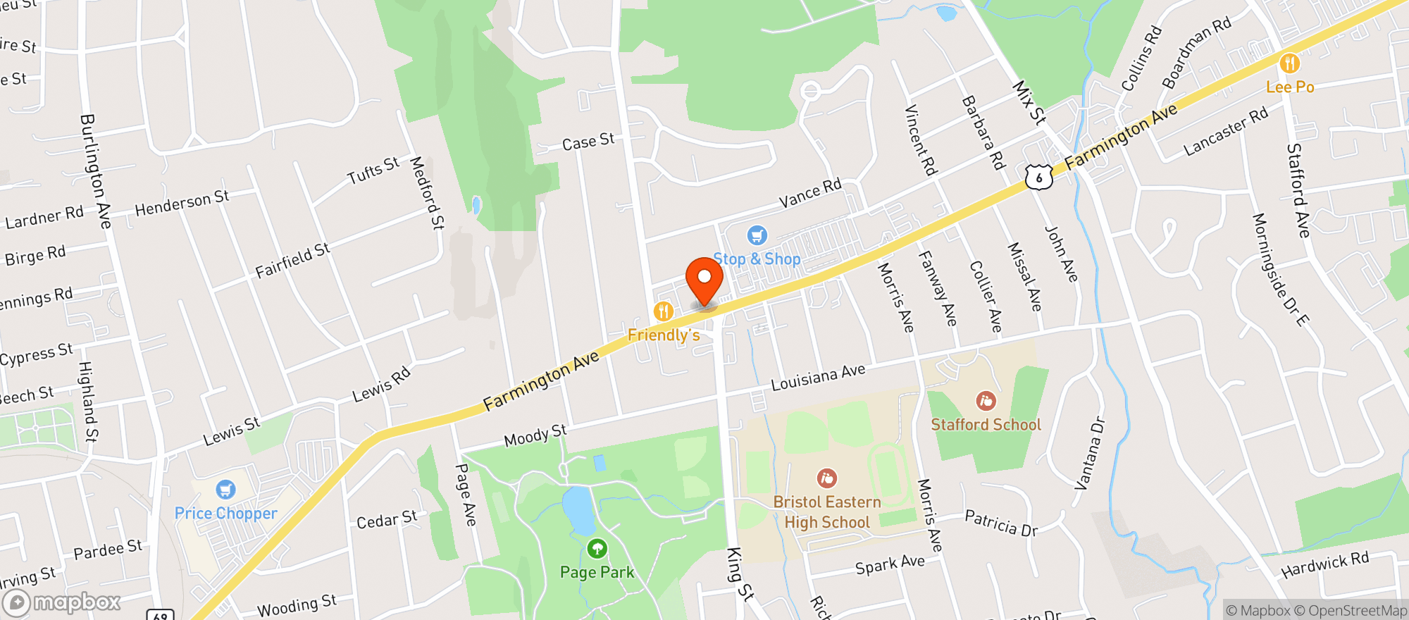 Map showing The Booze Box Too