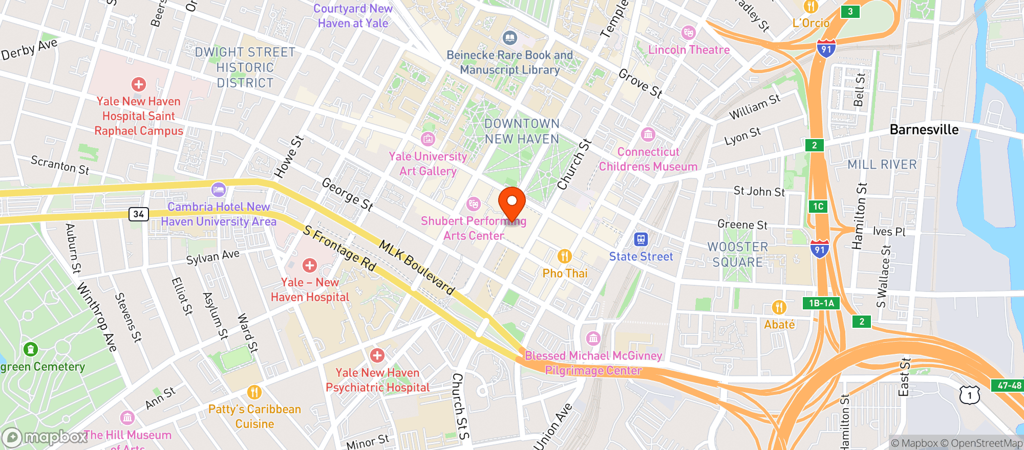 Map showing Omni Hotel