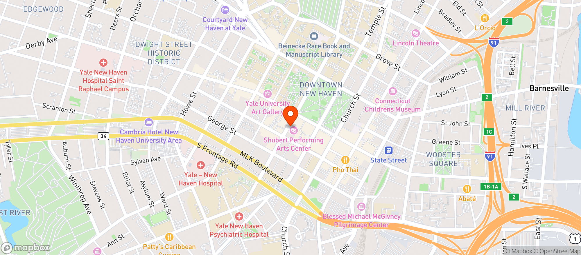 Map showing Shubert Theatre