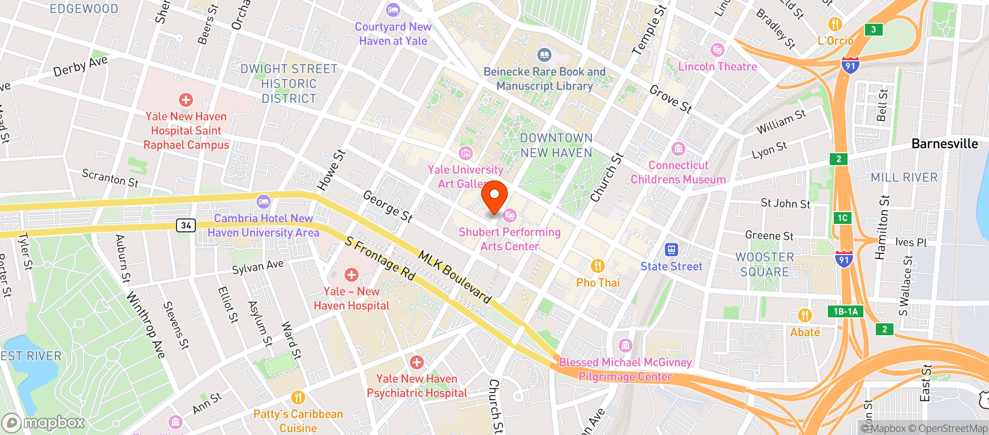 Map showing South Bay Seafood Grill