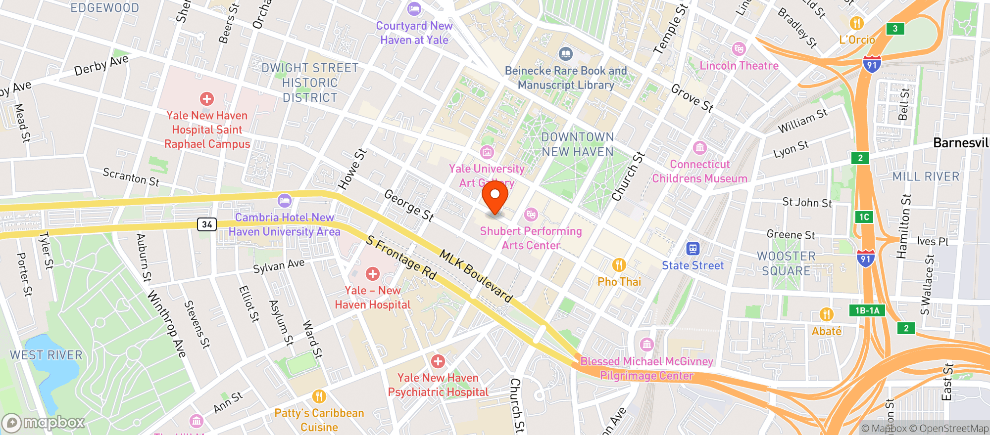 Map showing Prince Tea House