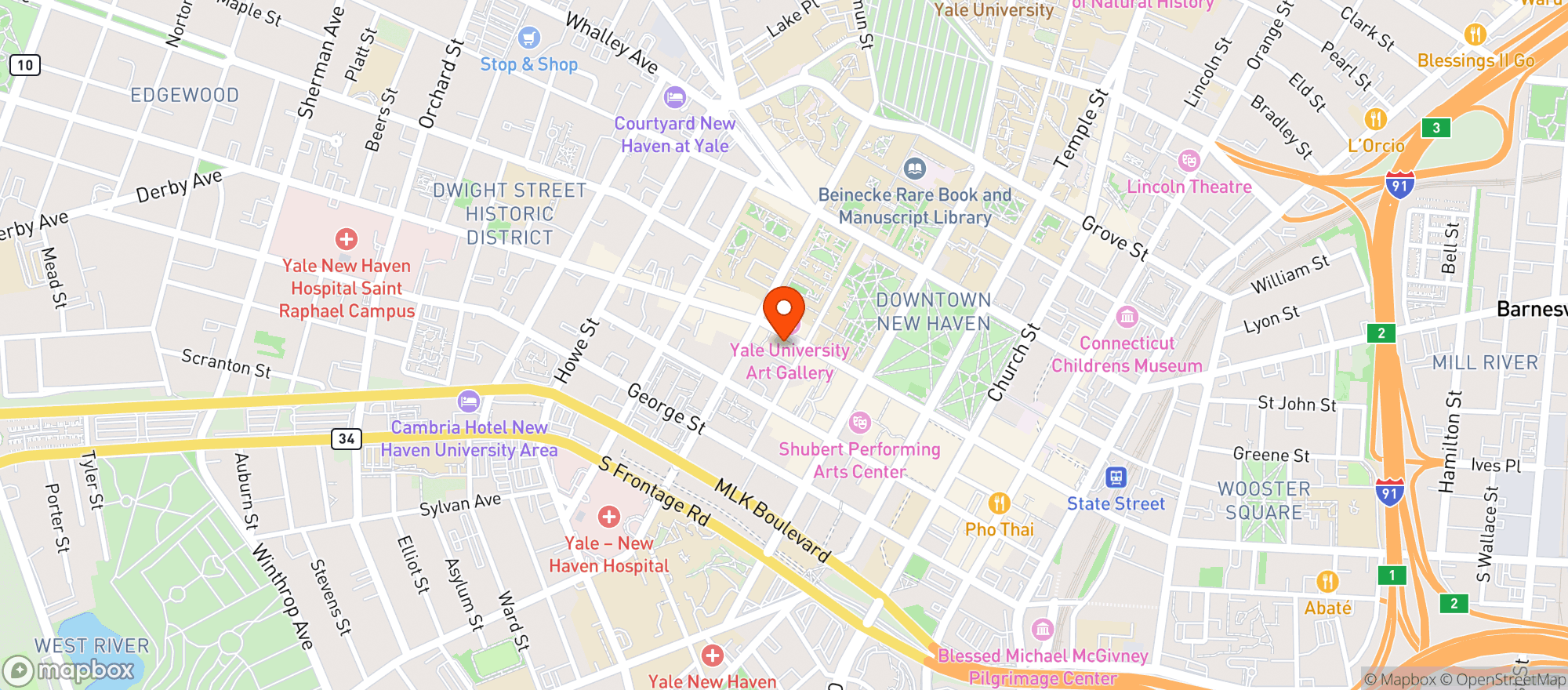 Map showing Atticus Cafe