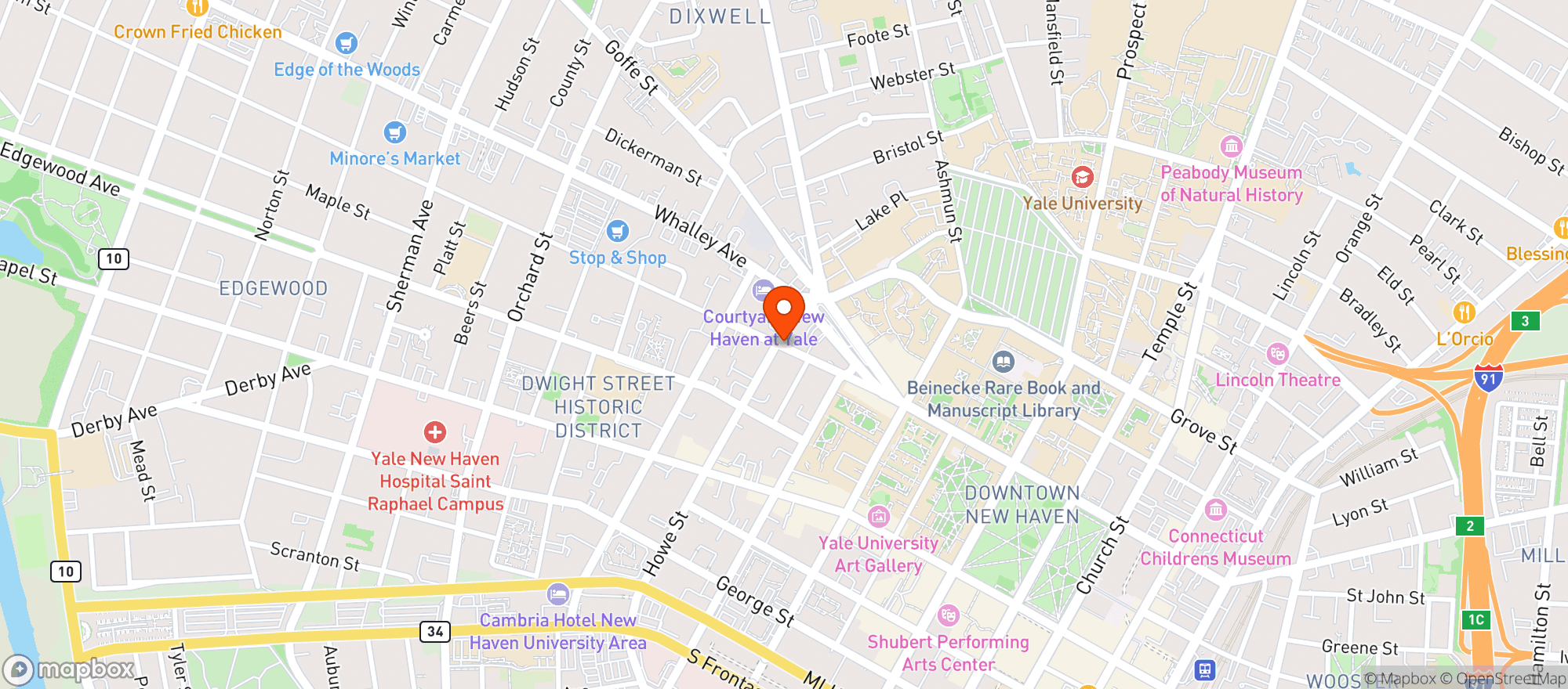 Map showing Zacharys Package Store
