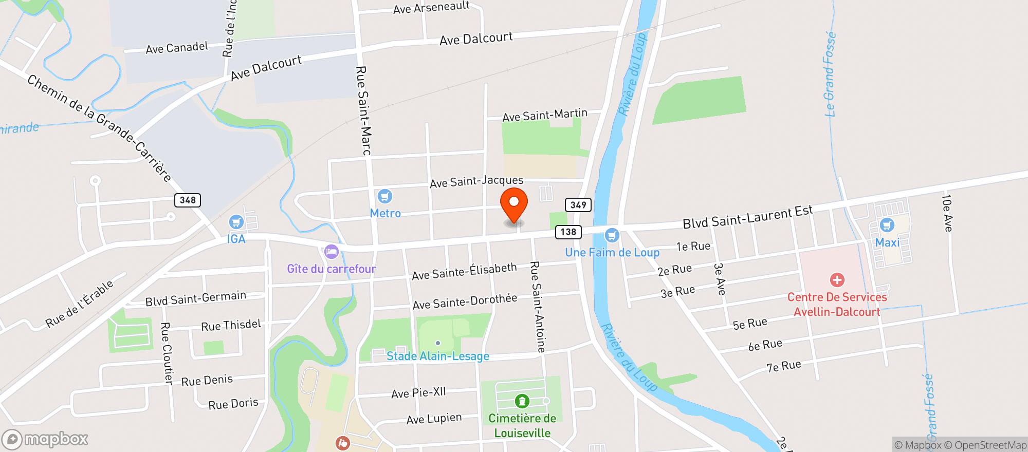 Map showing Chez Flora