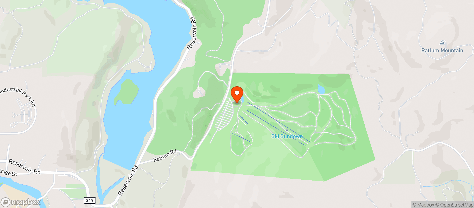 Map showing Ski Sundown