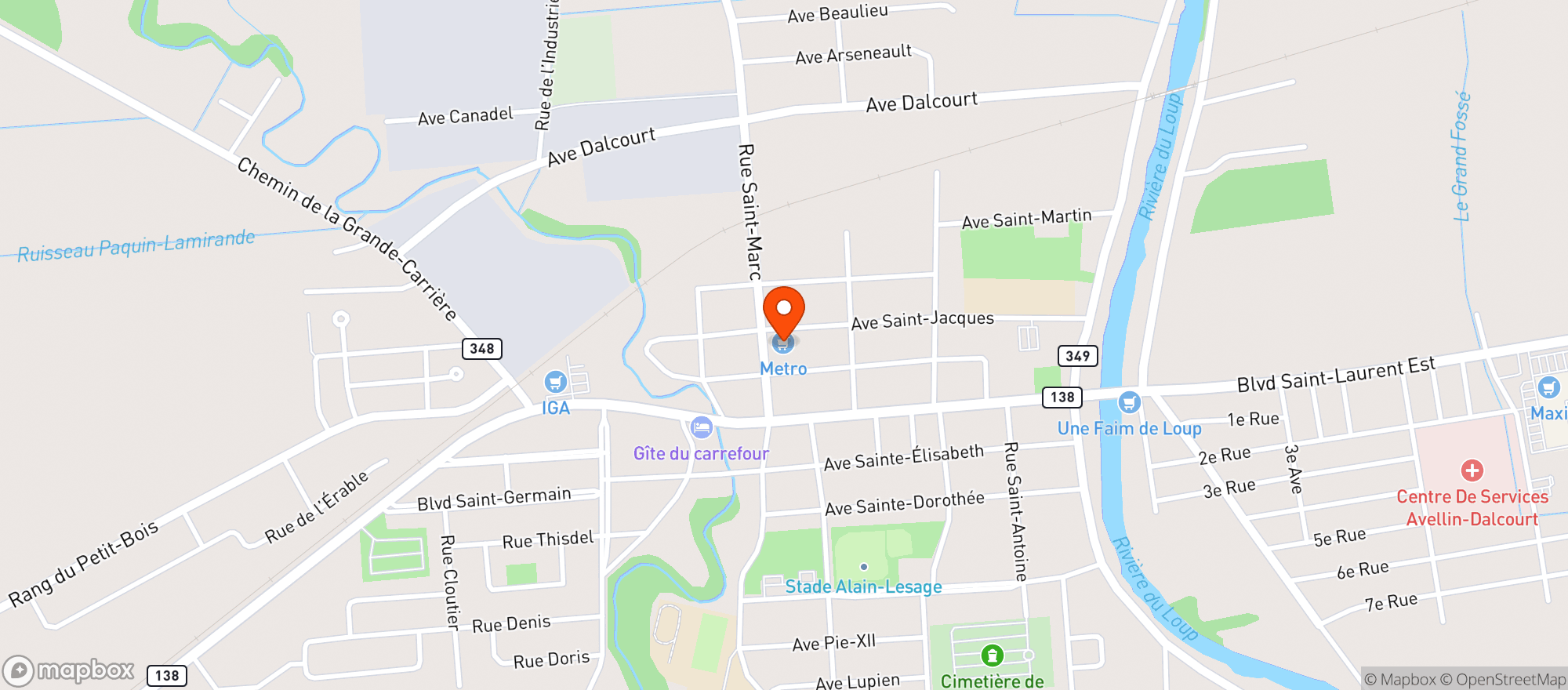 Map showing Metro Plus Affilie #1098