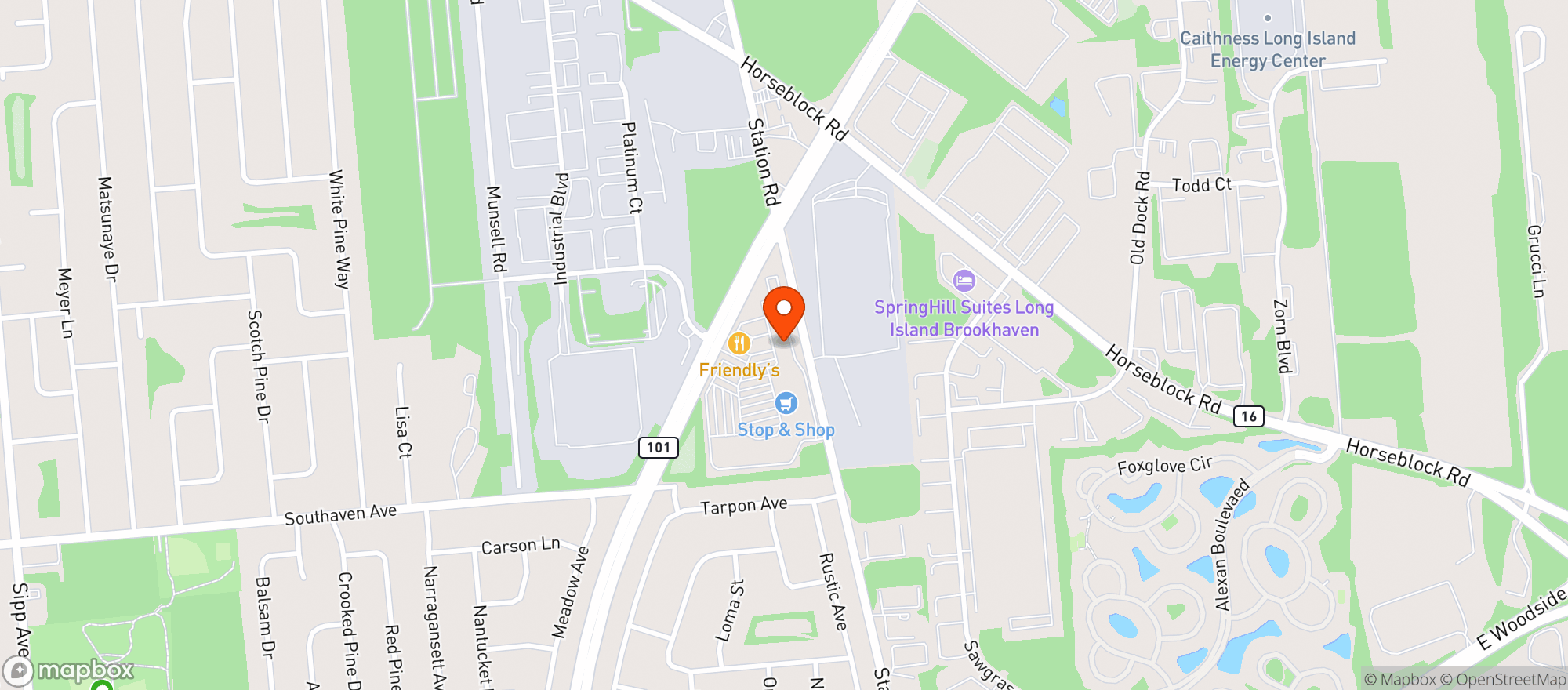 Map showing Sunshine Square Wine & Liquors