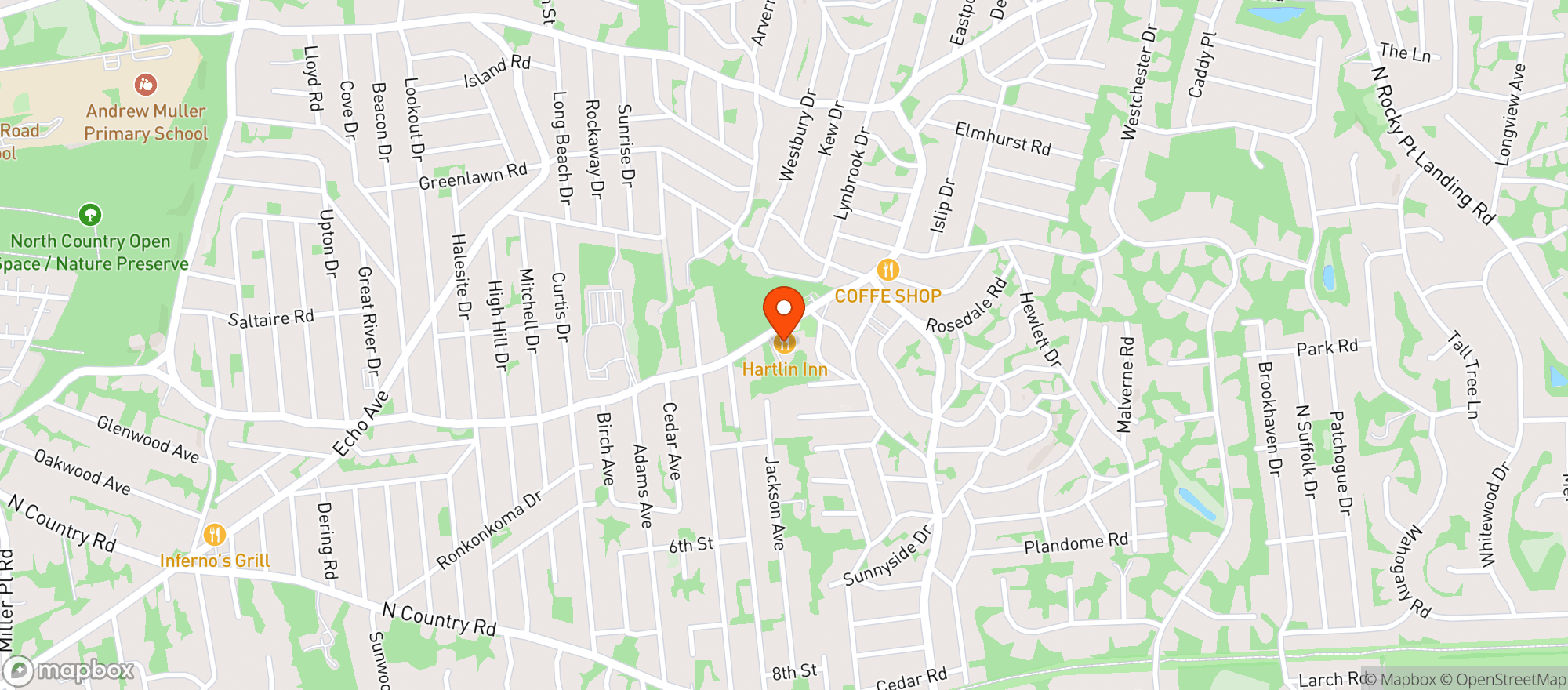Map showing Firehouse Restaurant & Bar