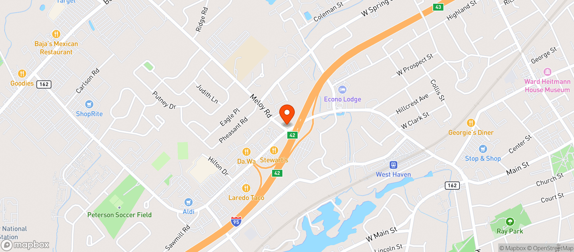 Map showing West Haven Discount Liquor