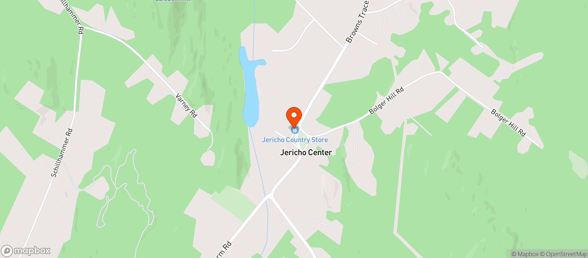 Map showing Jericho Center Country Store