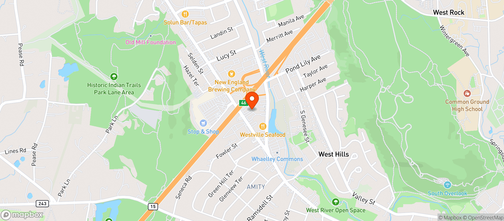 Map showing Amity Wine & Spirits