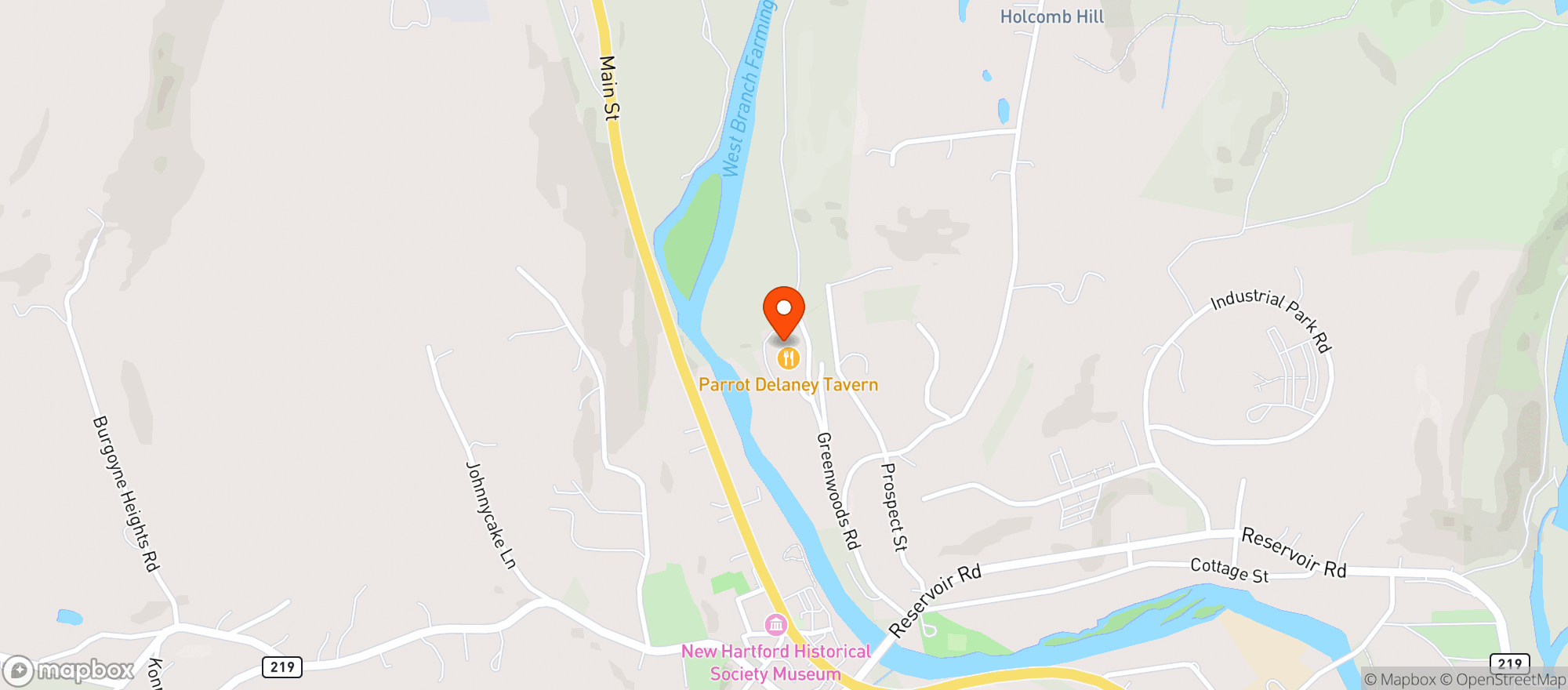 Map showing Mulligans Grille & Tavern