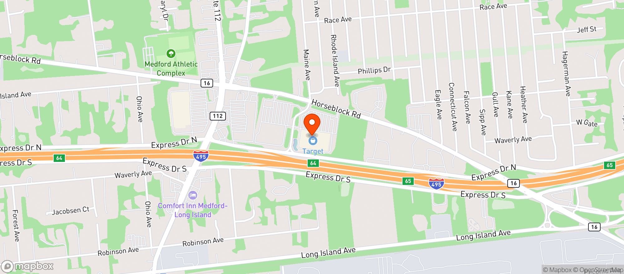 Map showing Target Store