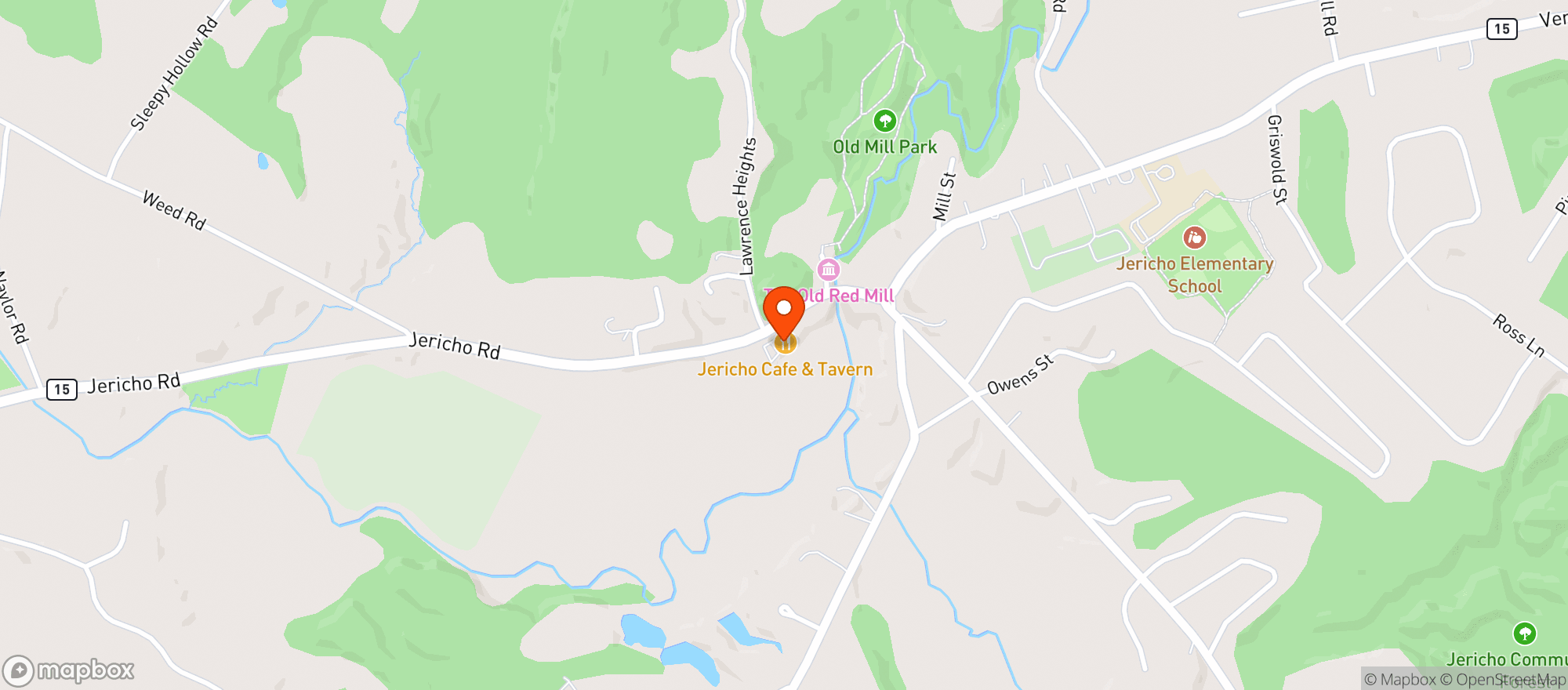 Map showing Jericho Cafe And Tavern
