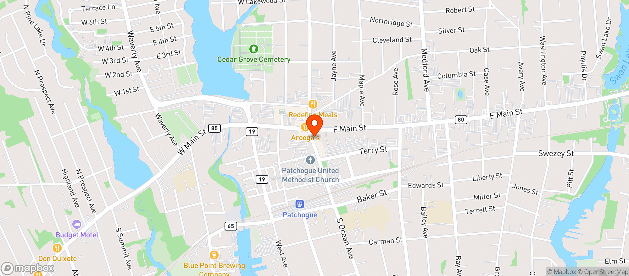 Map showing Great South Bar
