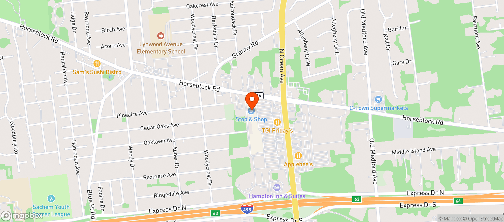 Map showing Stop & Shop