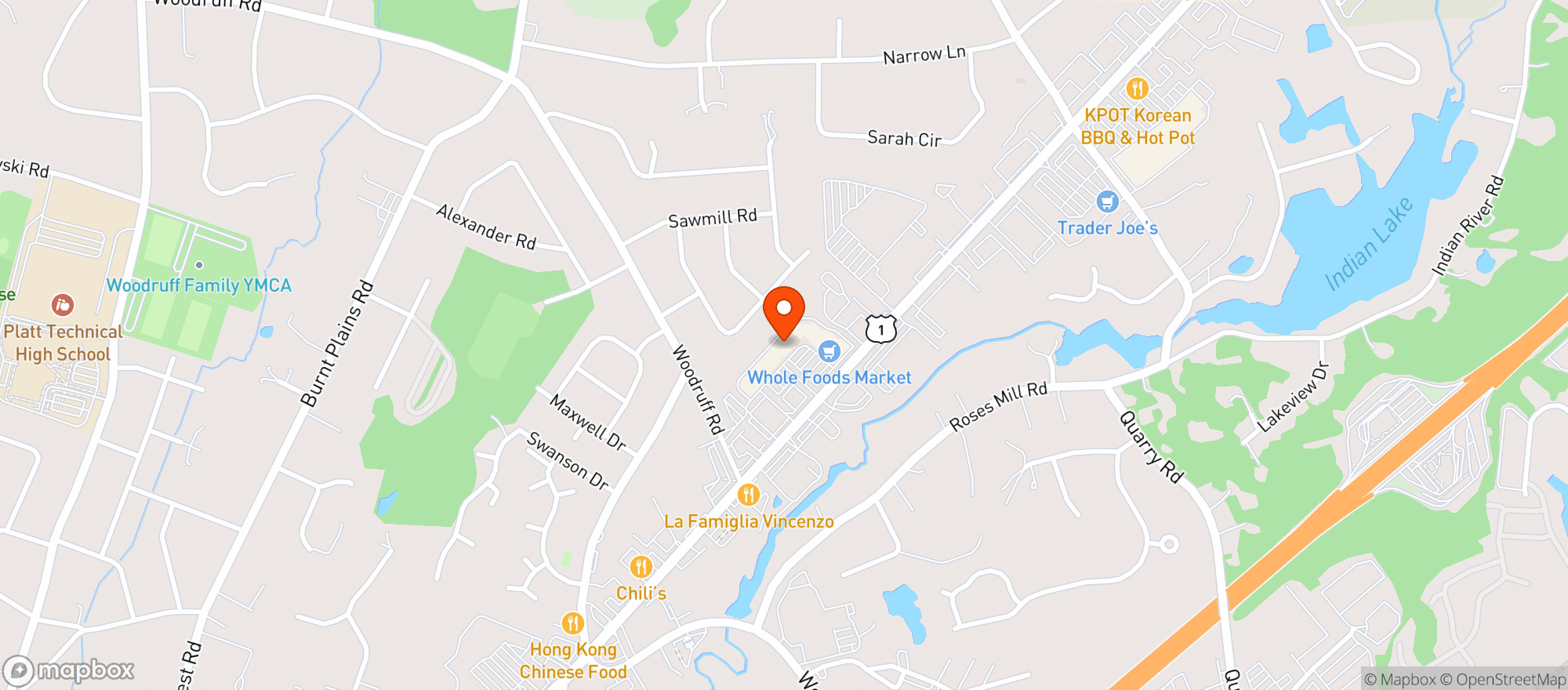 Map showing Wholefoods