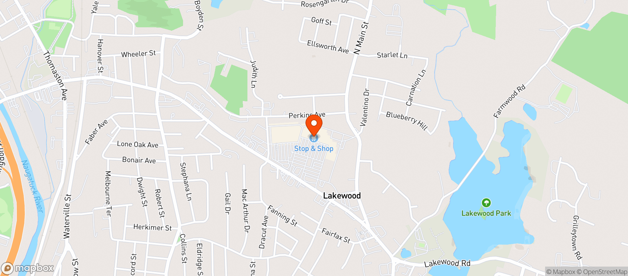Map showing Stop & Shop - 0679 - Waterbury