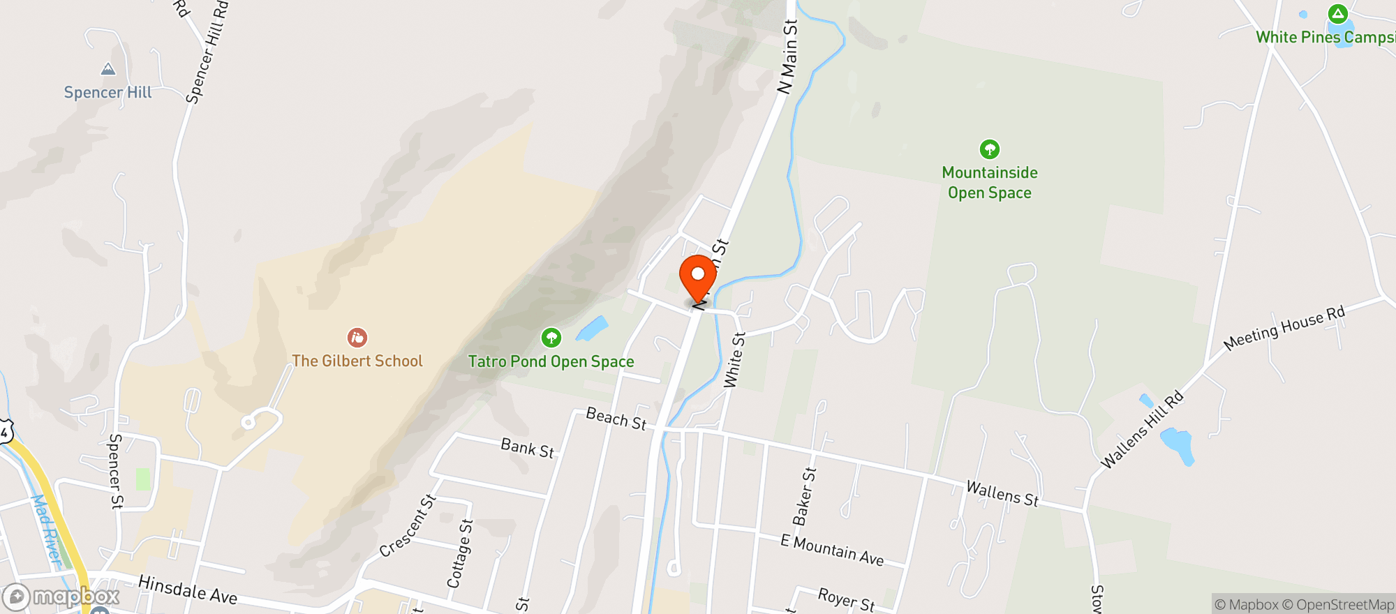 Map showing Winsted Wine & Spirit