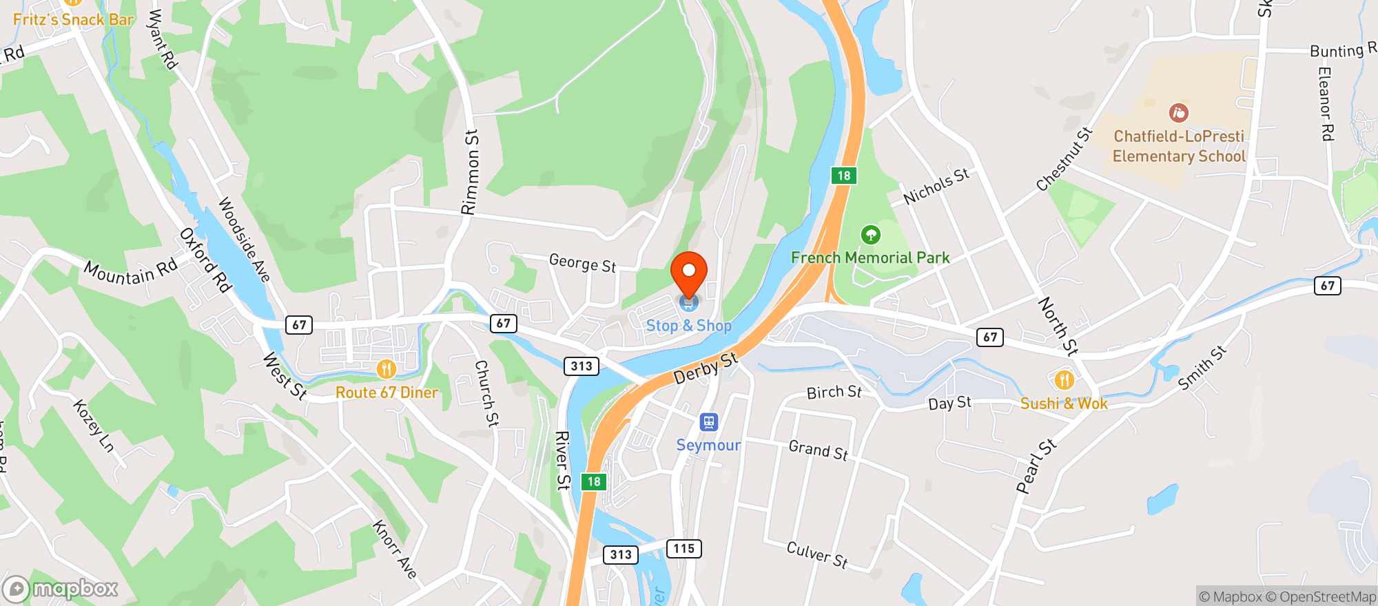 Map showing Stop & Shop - 0603 - Seymour