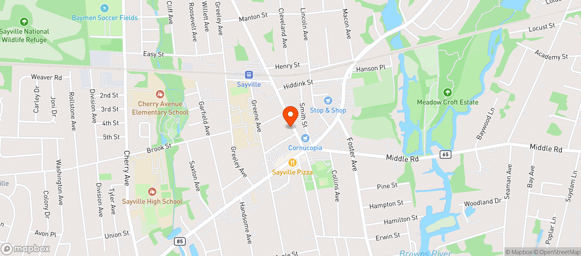 Map showing 98 Railroad Ave