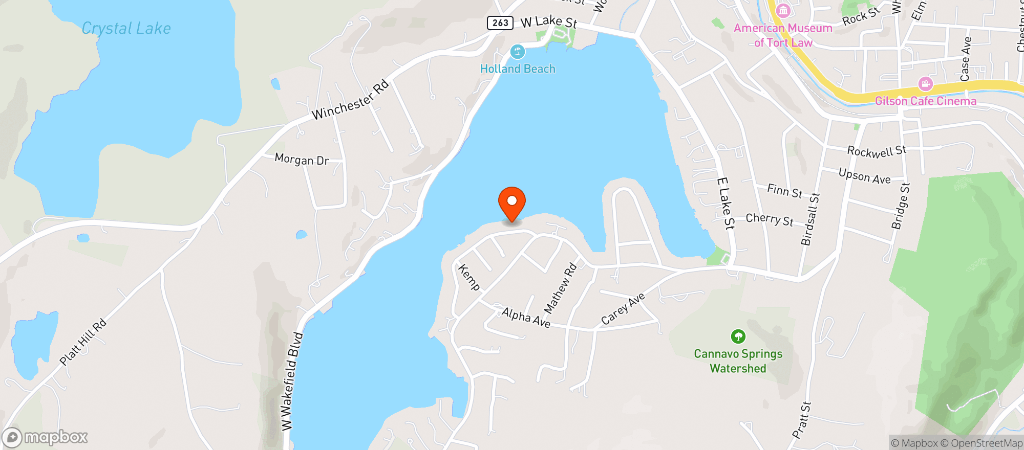 Map showing Highland Lake