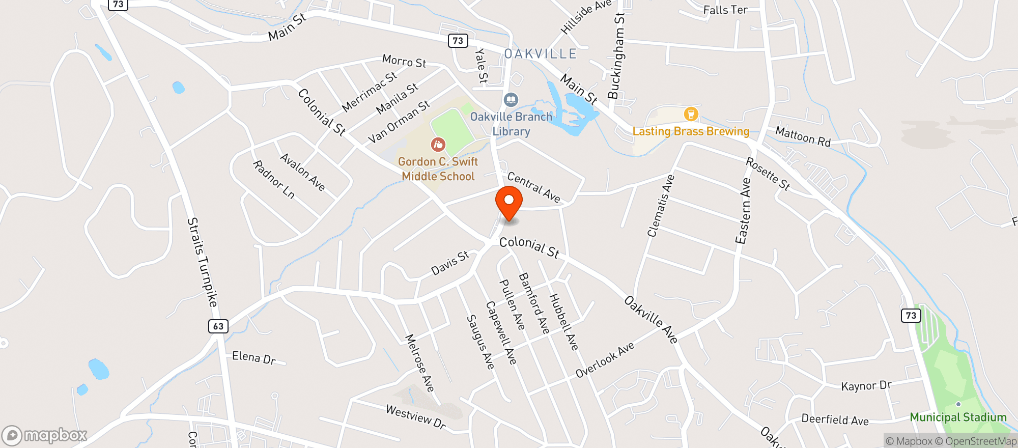 Map showing Davis Street Package