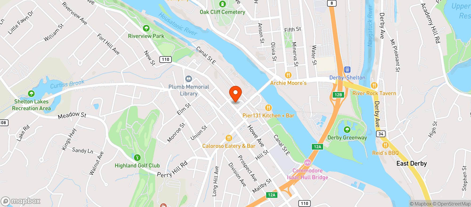 Map showing Shelton Wine & Spirits