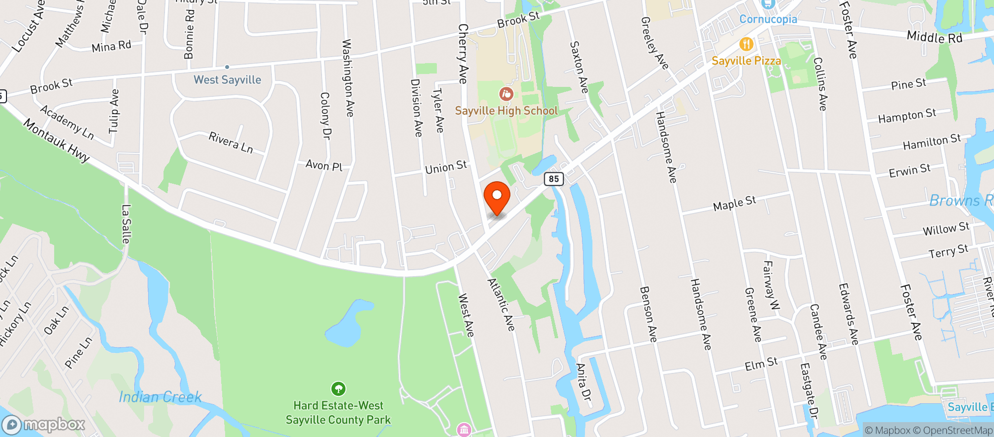 Map showing South Shore Dive